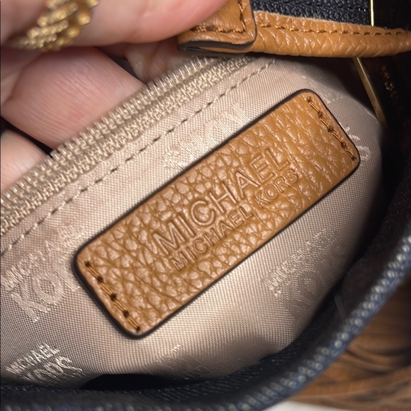 Michael Kors Denim and Tan leather Chain Shoulder/Crossbody Bag - Picture 10 of 16